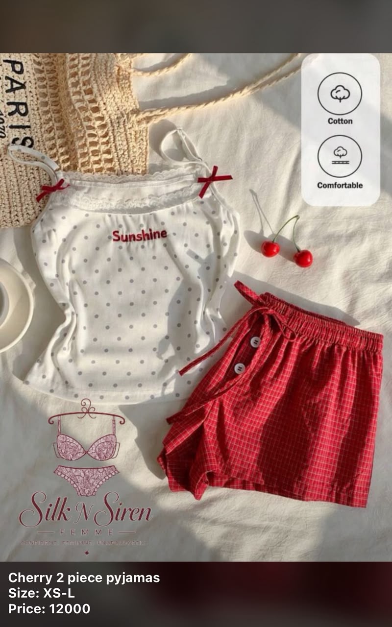 Cherry two-piece pyjama set
